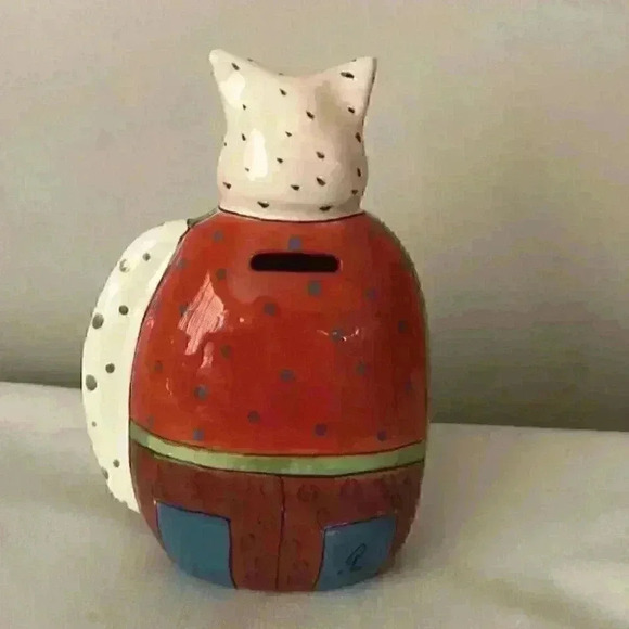 Vtg Ganz Kitty Ceramic Cat Piggy - Picture 2 of 5